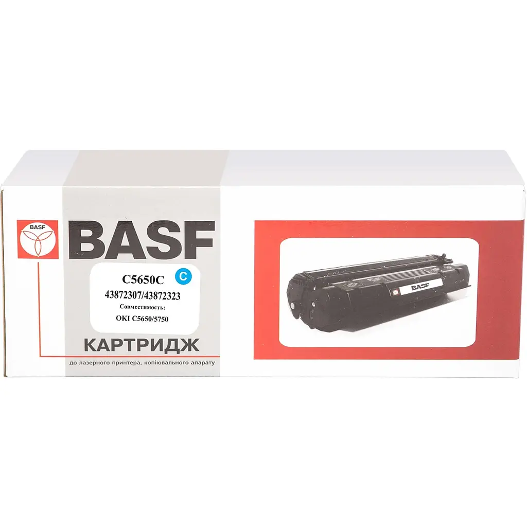 Картридж тон. BASF для OKI C5650/5750 аналог 43872307/43872323 Cyan ( 2000 ст.) (BASF-KT-C5650C) - фото 4
