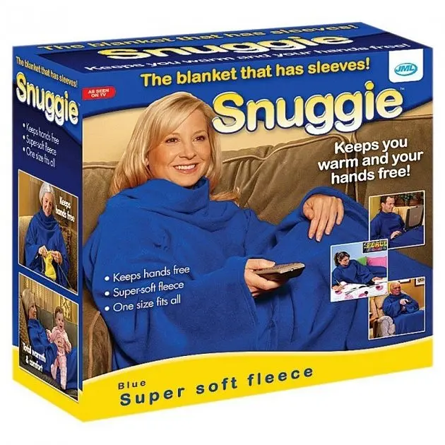 Теплий плед із рукавами флісовий Ковдра-плед унісекс Snuggie 140х190 см чорного кольору - фото 7