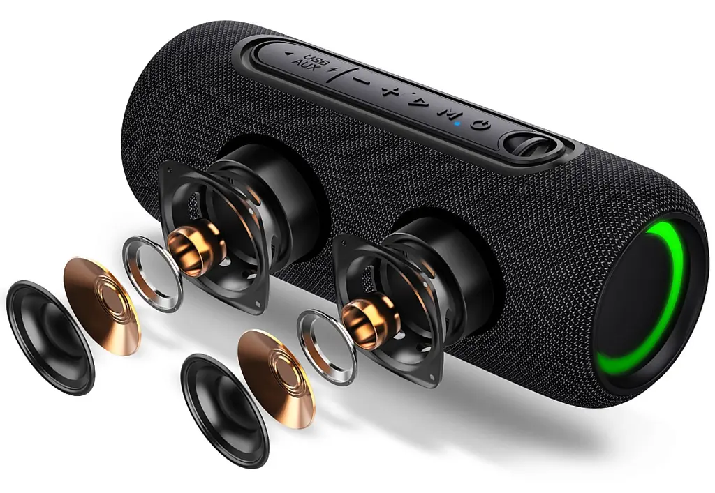 Портативная колонка REAL-EL RX715 10 W Bluetooth TWS, RGB, Black - фото 7