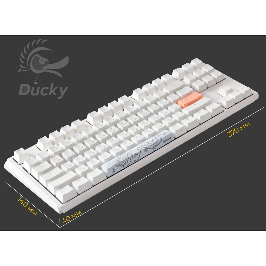 Клавіатура Ducky One 3 TKL Cherry MX Silent Red RGB White UA [DKON2187ST-SUAPXPWWWSC1] [126064] - фото 4