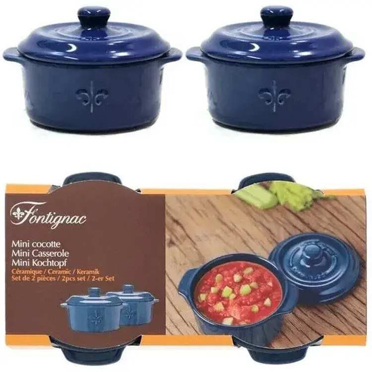 Набор форм для запекания Fontignac OW0057 с крышками керамические 250 мл 2 шт - фото 5