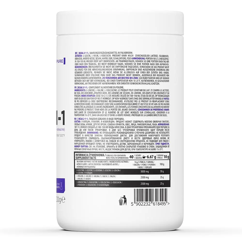 Аминокислота OstroVit BCAA 2-1-1 Natural 400 г - фото 2