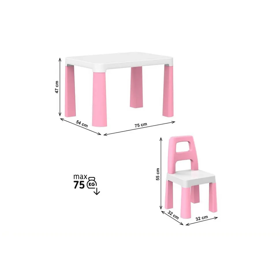 Детский стол с двумя стульями 0457TXK Розовый - фото 2