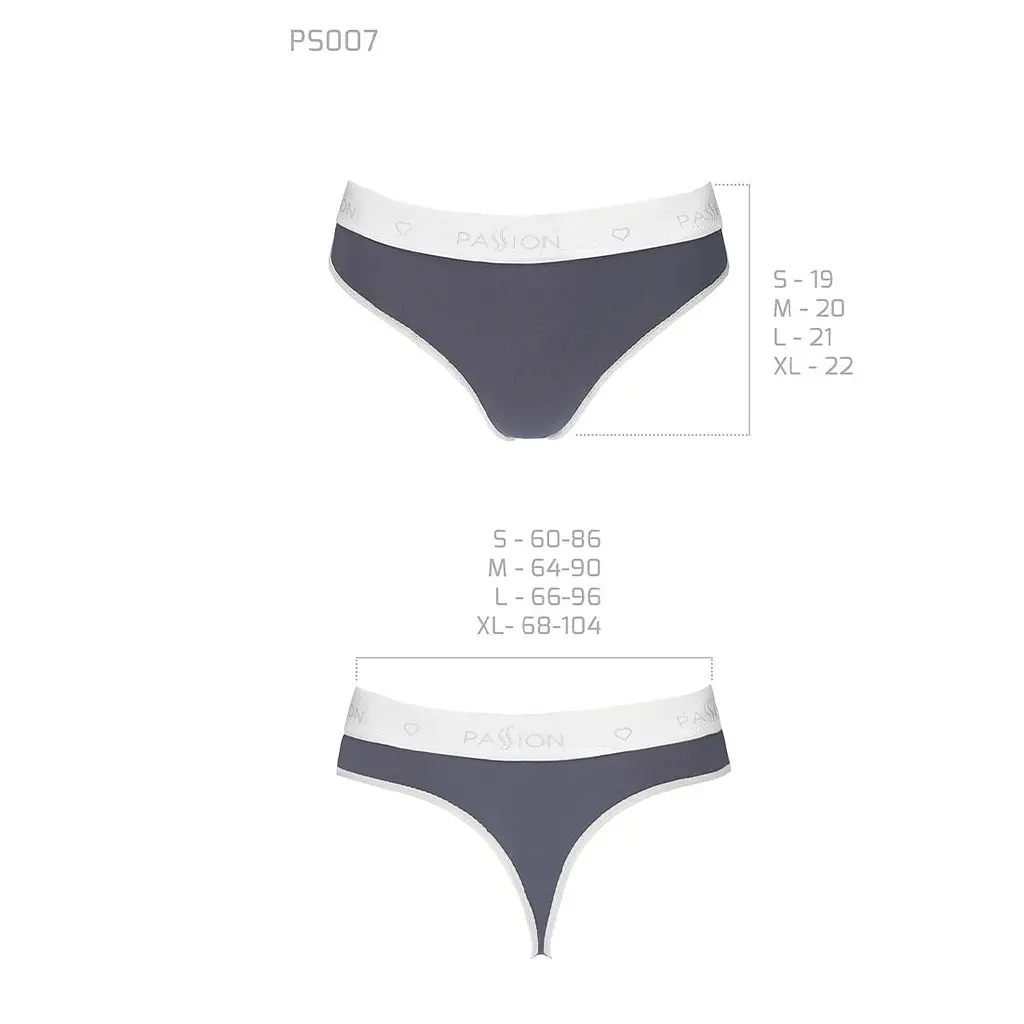 Спортивні трусики-стрінги Passion PS007 PANTIES M, dark grey - фото 5