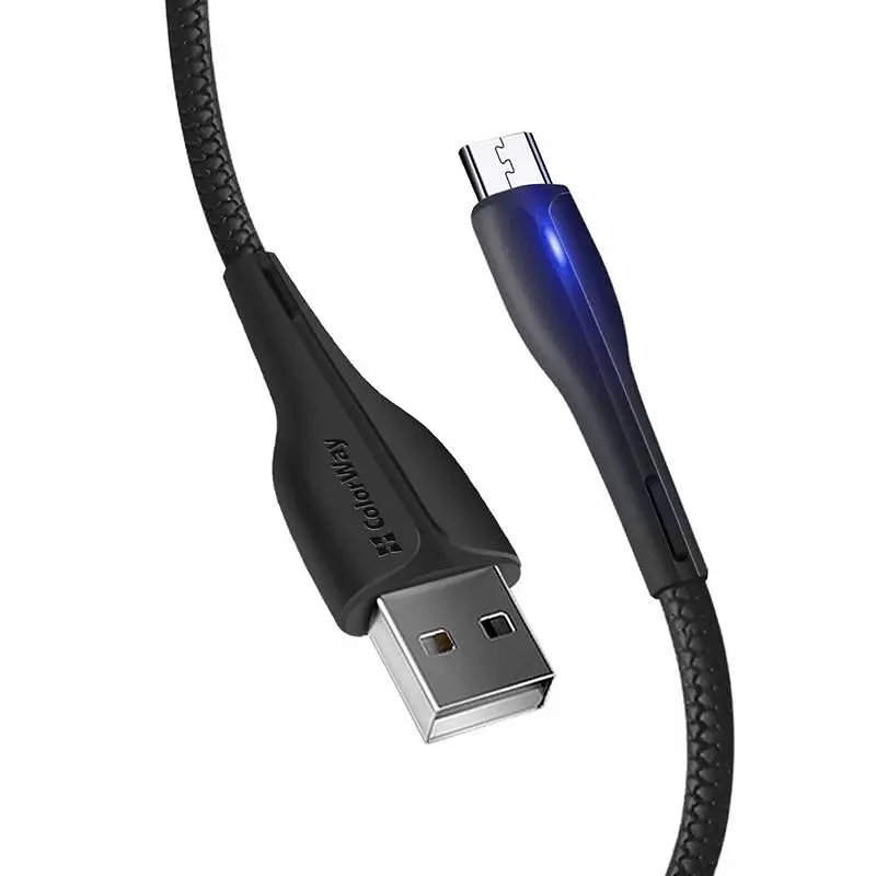 Кабель ColorWay USB - micro USB (M/M), PVC + Led, 2.4 А, 1 м, Black (CW-CBUM034-BK) - фото 10
