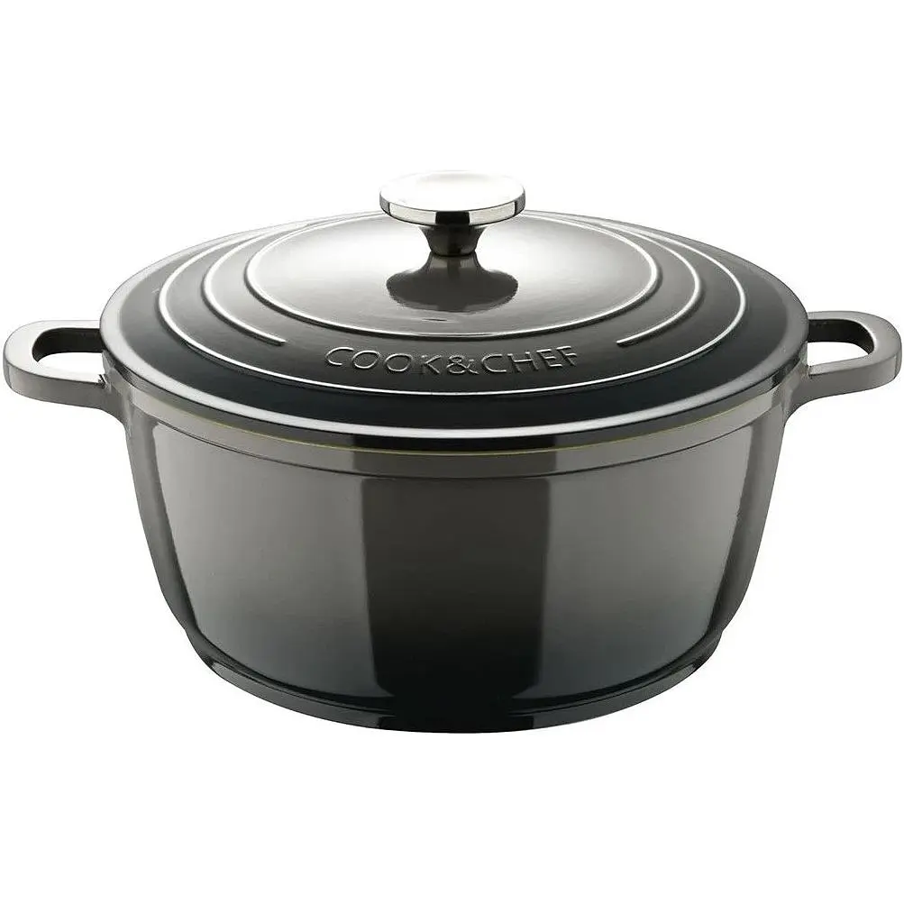 Кастрюля Bergner Excalibur с крышкой 28 см 5.8 л серая (BG-36102-GY) - фото 2