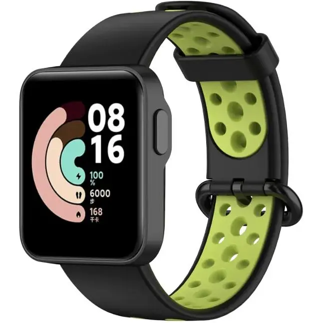 Ремінець DK Silicone Sport Band Nike для Xiaomi Mi Watch Lite (012954) (black / green) - фото 2