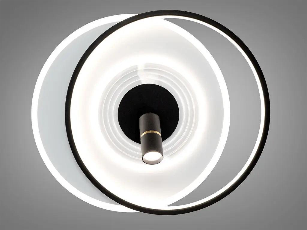Сучасна LED-люстра Diasha 5531WH+BK dimmer білий + чорний, 64 Вт, з пультом і димером, 47 см - фото 5