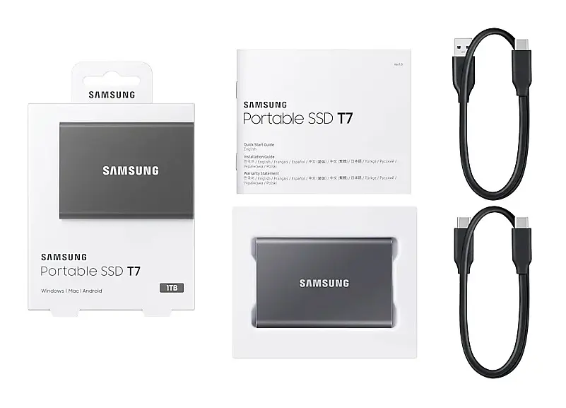 Накопичувач зовнішній SSD 4TB Samsung T7 Titan Gray (MU-PC4T0T/WW) - фото 7