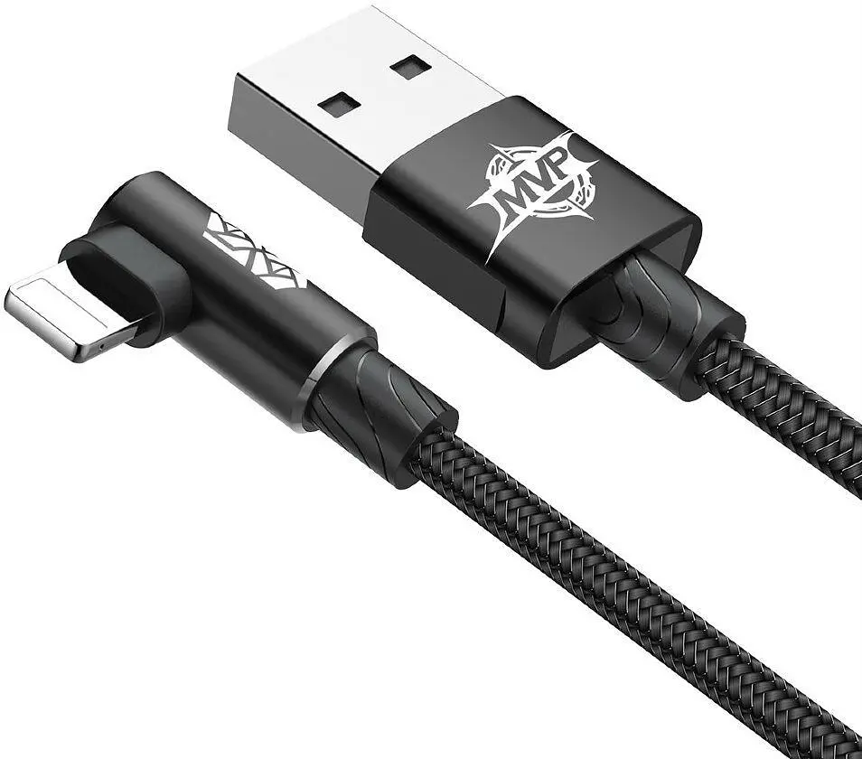 Кабель Baseus MVP USB - Lightning (M/M), 1.5A, 2 м Black (CALMVP-A01) - фото 4