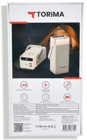 Повербанк Torima TRM-1041 40000 mAh 22.5 Вт Білий (2104618906) - фото 3
