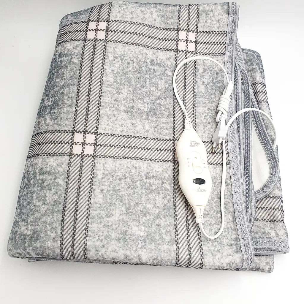 Електропростирадло електро грілка електричне простирадло ковдра electric blanket150*160 см 120 Вт картата сіра