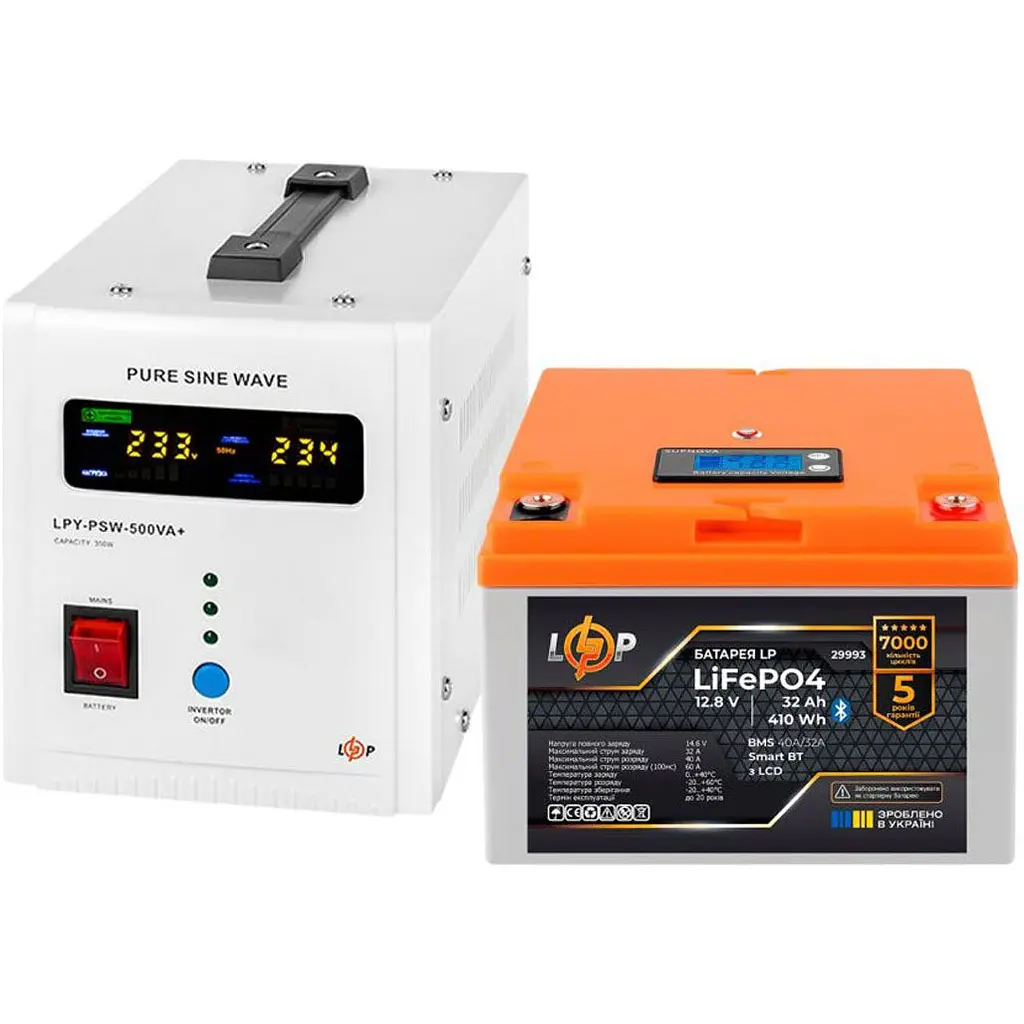 Джерело безперебійного живлення [ДБЖ] LogicPower UPS В500 + LiFePO4 410Wh [37437] [126877] - фото 2