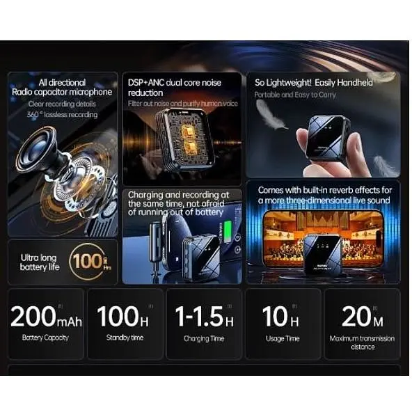 Микрофон петличный беспроводной Remax K11 Type-C Black (100588) - фото 3