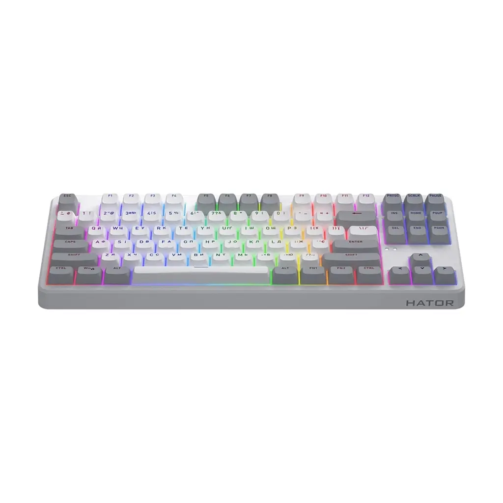 Клавіатура Hator Rockfall 3 Mecha TKL QMK/VIA Orange Wireless White (HTK851UA) - фото 2