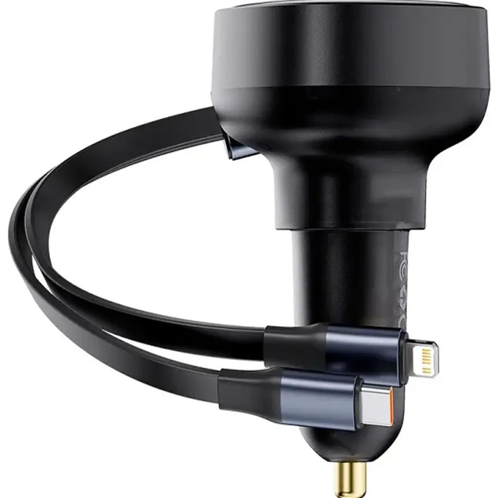Автомобільний зарядний пристрій Baseus Enjoyment Pro 60W Retractable Black (C00057802111-02) [169691] - фото 6