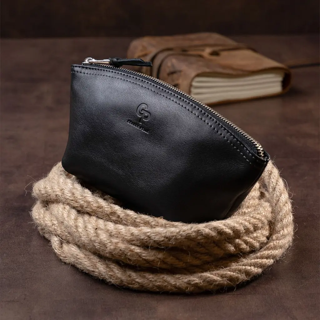 Жіноча косметичка зі шкіри Amelin Grande Pelle 11302 чорна - фото 8
