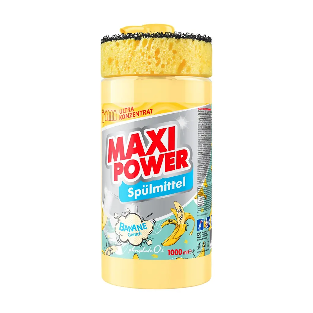 Засіб для ручного миття посуду Maxi Power Банан 1000 мл (4823098408499)