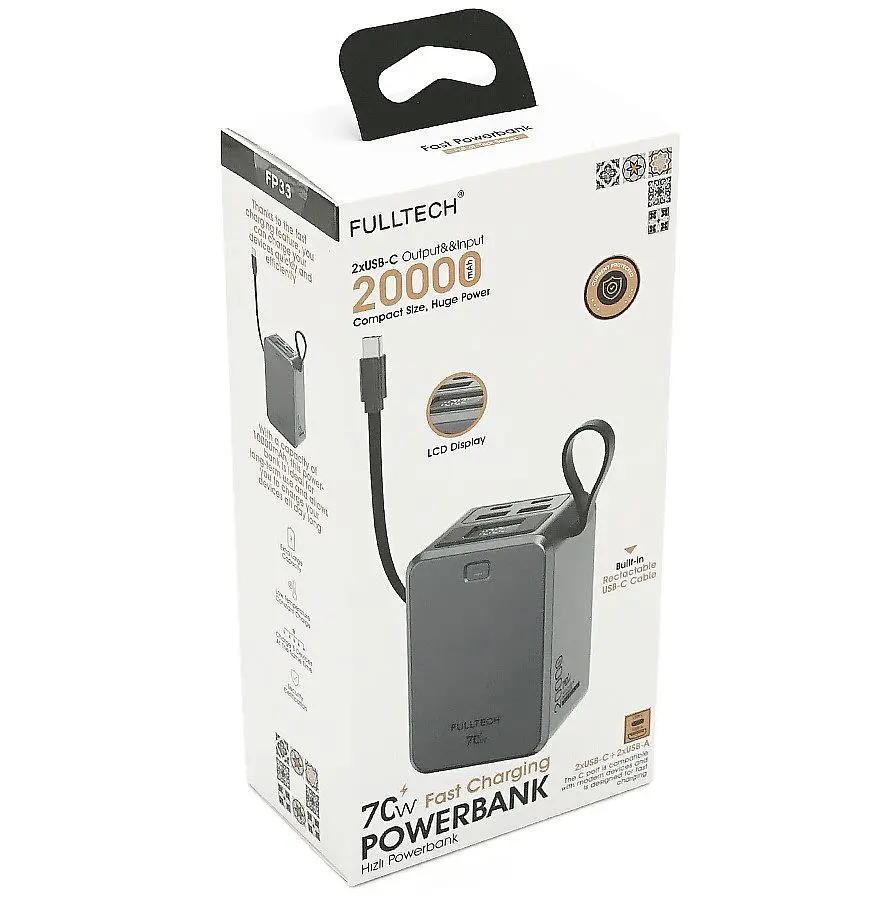 Повербанк Powerbank FULLTECH FP33 для ноутбука 20000mAh QC3.0 PD 70W - фото 4