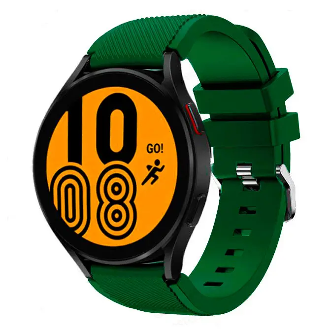 Ремінець для Samsung Galaxy Watch 6 - темно-зелений ширина кріплення 20мм силікон Watchbands Gear (WB43534543) - фото 2