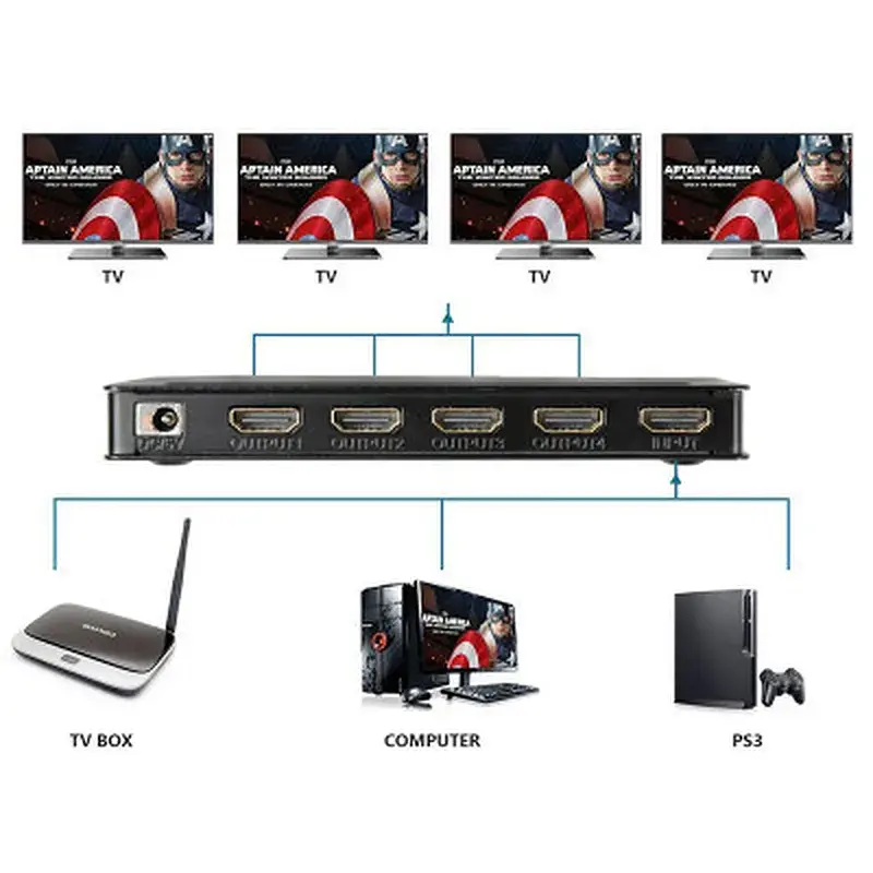Розгалужувач PowerPlant HDMI 1x4 V1.4 (CA911509) - фото 4
