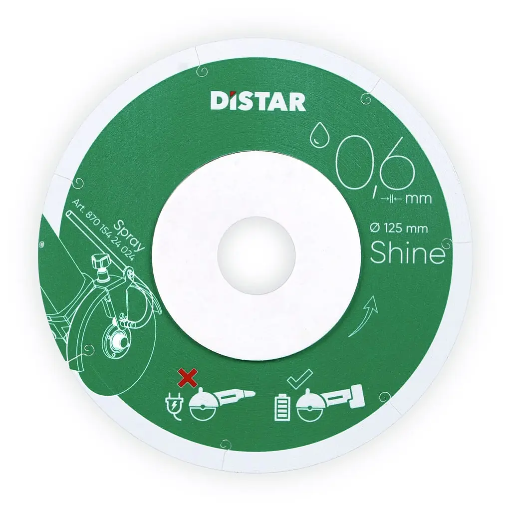 Алмазний диск по кераміці Distar Shine 1A1R 125x0.6x22.23 мм