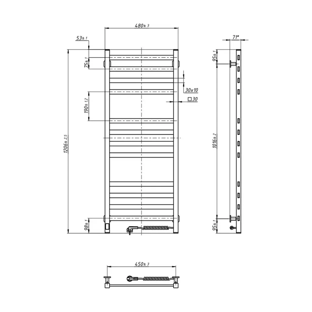 Сушарка для рушників Navin Авангард 480x1200 (12-228055-4812) - фото 7