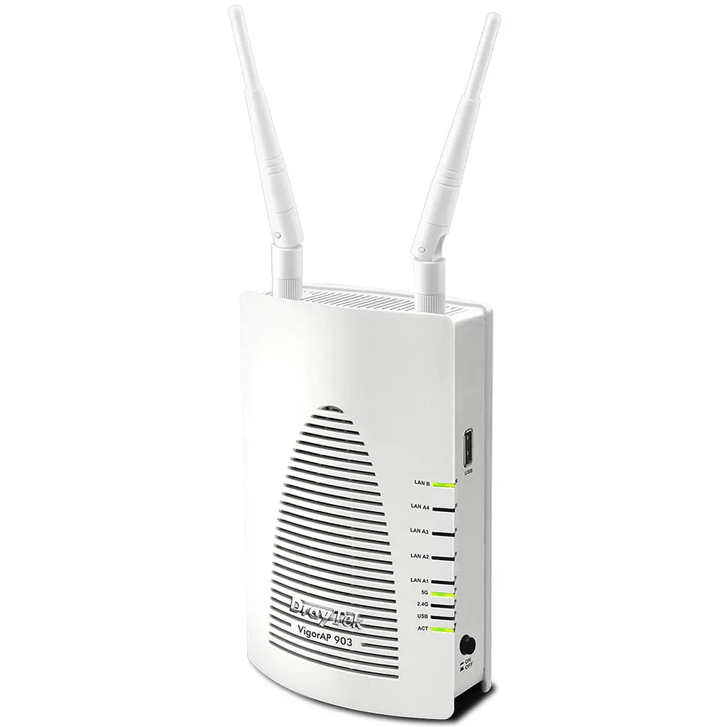 Точка доступу DrayTek Vigor AP 903, FAT AP, PoE, 5 LAN GbE, 1 USB 2.0, WiFi Dual Band 802.11n 400Mb - фото 2