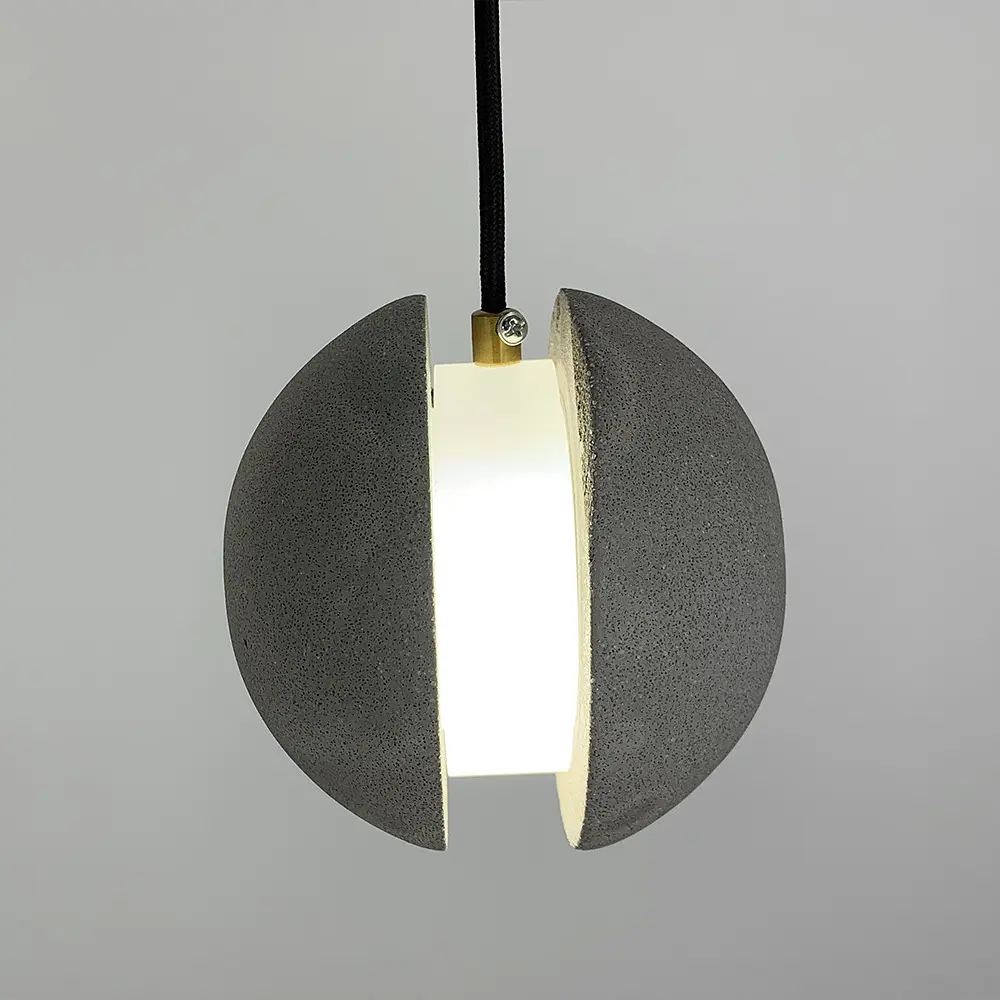 Підвіс MOON CONCRETE у вигляді розділеної сірої бетонної кулі Line.F MJ 169-140 GR - фото 5
