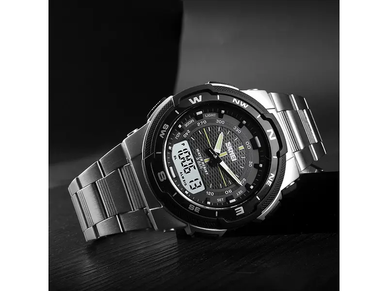 Чоловічий наручний годинник 1370SI Silver Skmei acs0030785 - фото 5
