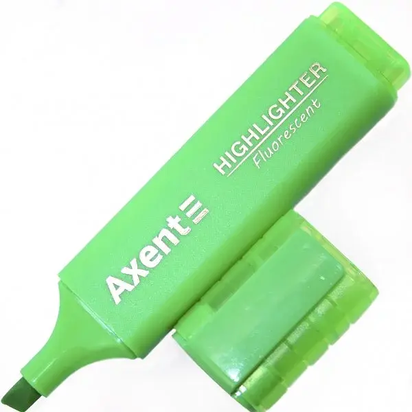 Текстмаркер Axent клин. Highlighter 1-5мм зелений 2537-04 - фото 2