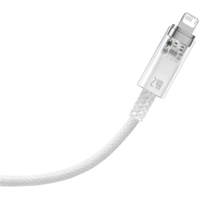 Кабель Baseus Explorer Series Fast Charging Cable with Smart Temperature Control Cable USB to Lightning 2.4A 1m CATS010002 White - фото 4