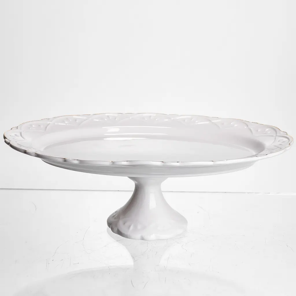 Блюдо на ніжці порцелянове Pearl 25,5 см Yiwu 120-YH-HG050