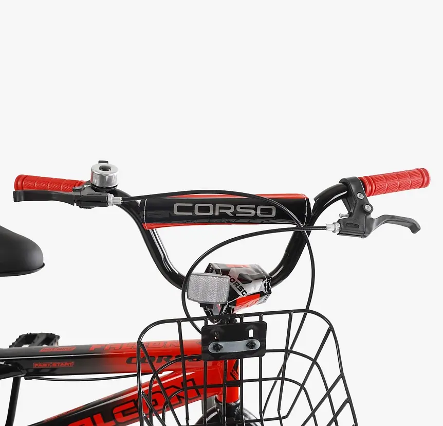 Велосипед 2-х колёсний 18" FL-18214 Corso Falcon стальная рама, дисковые тормоза, доп. колеса, звонок, корзинка, собран на 85% - фото 7