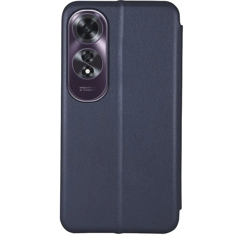 Кожаный чехол-книжка Classy для Oppo A60 4G Темно-синий - фото 2