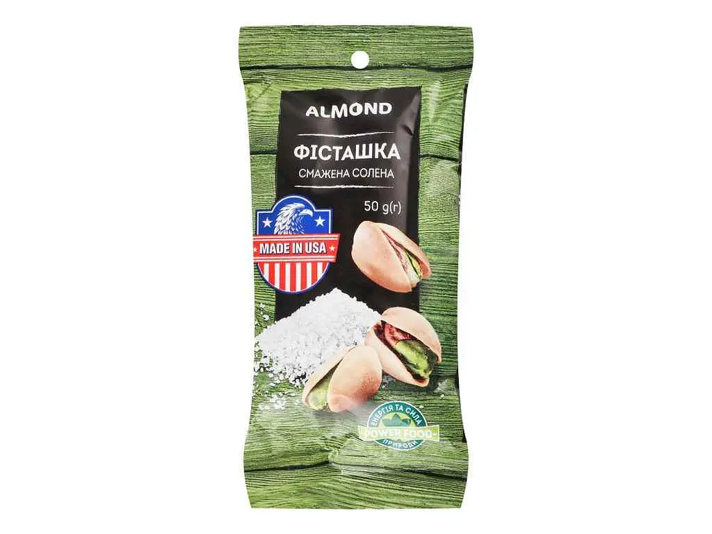 Фісташки ALMOND 50г Сіль смажені солоні