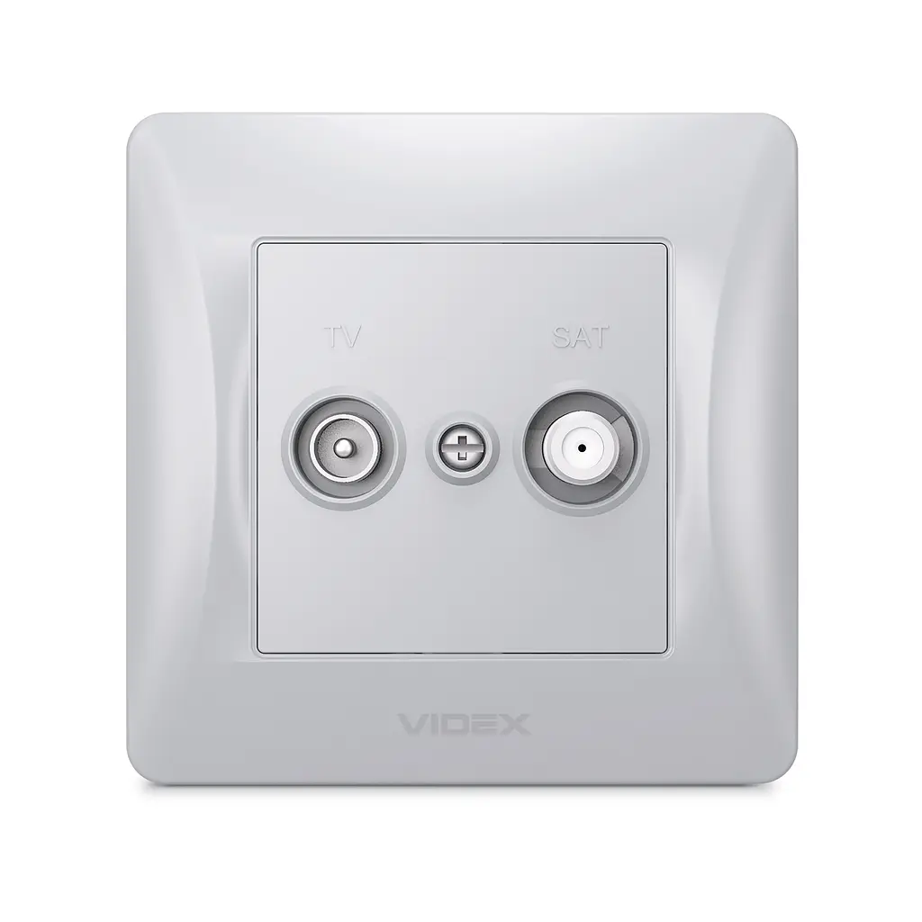 Розетка TV+SAT кінцева срібний шовк VIDEX BINERA VIDEX (25037-000) - фото 2