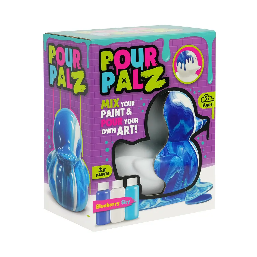 Pour Palz Набір для творчості Флюїд Арт - Каченя "Чорничне небо" ToyMonster Art.GS-G26261A - фото 4