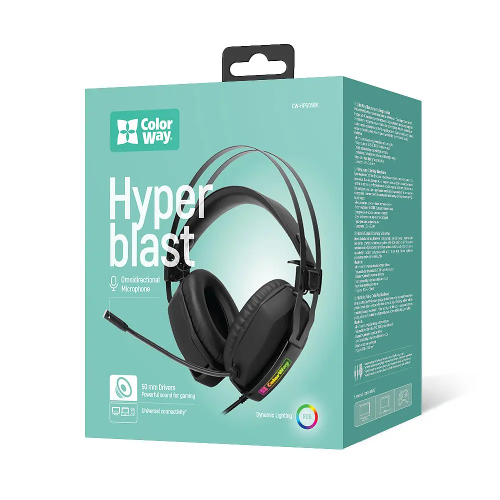 Гарнітура СolorWay Hyperblast RGB Чорний (CW-HPG05BK) - фото 5