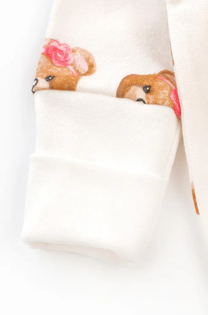 Комбінезон для дівчинки на кнопках з малюнком Girl Bears з начосом - фото 4