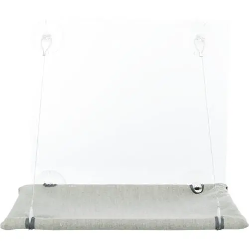 Лежак для кошек Trixie для окна с креплениями велюр серый 50 х 30 см - фото 2