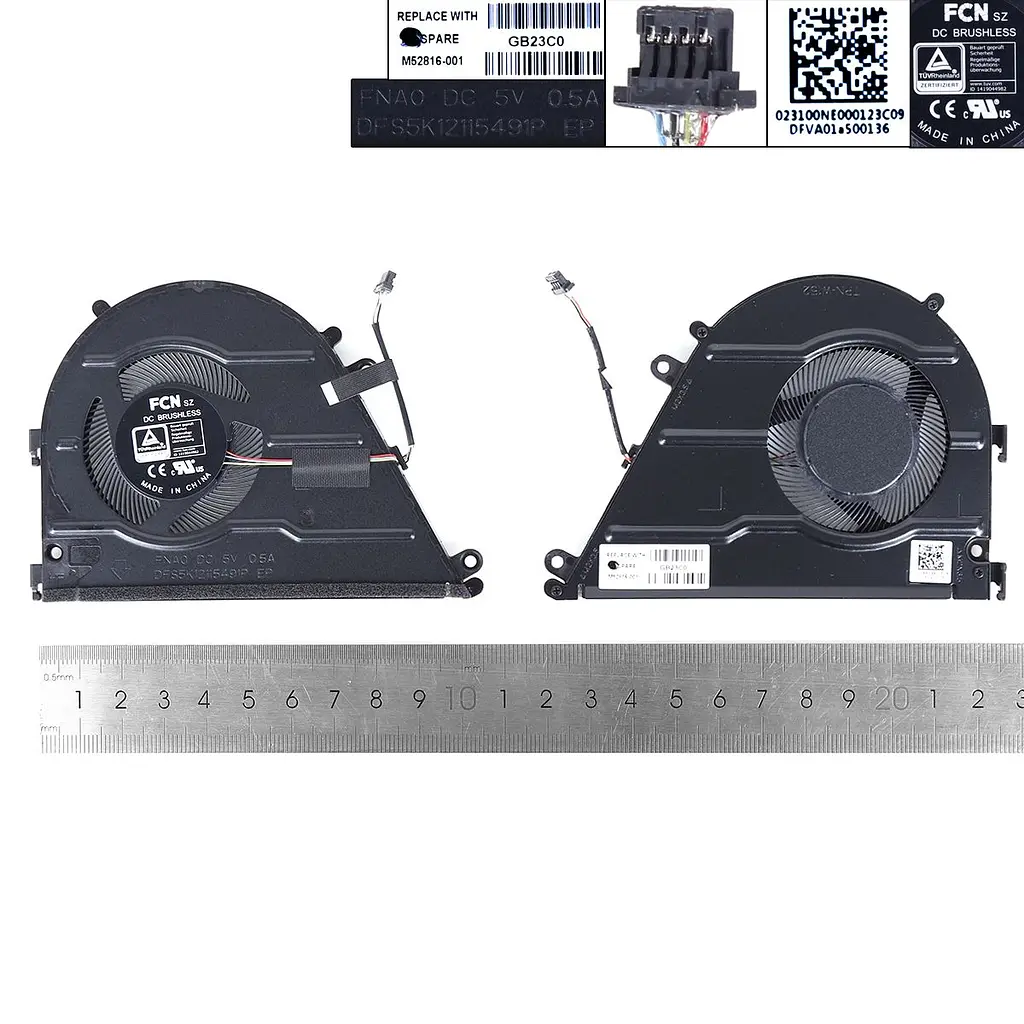Вентилятор для HP Pavilion Aero 13-BE series, (FNA0 DFS5K12115491P, M52816-001) - фото 3
