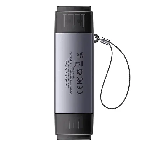 Кардридер USB Lite, Grey, Type-C / USB 3.0 - microSD / SD (WKQX060113) Baseus teh0028488 - фото 3