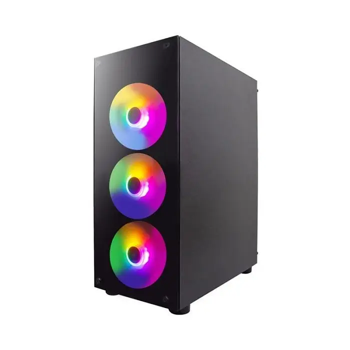 Корпус 1stPlayer V3-B-BK-4F1, Black, без БП, Midi Tower, ATX/Micro ATX/Mini ITX, 1xUSB 3.0/2xUSB 2.0, макс. CPU - 165 мм/VGA - 320 мм, 4x120 мм RGB, боковая панель из закаленного стекла - фото 3