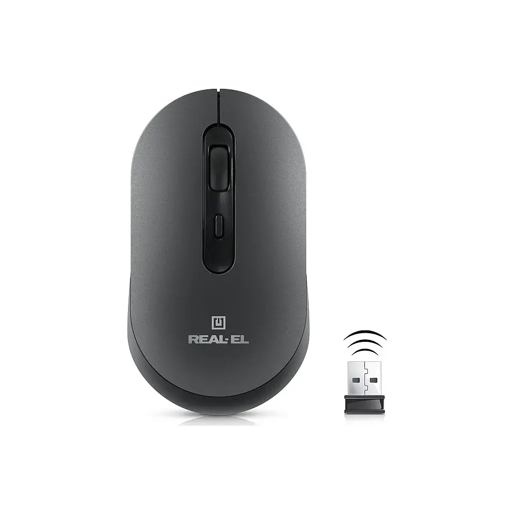 Мишка REAL-EL RM-470W Wireless/Bluetooth Dark Gray (EL123200049) - фото 2