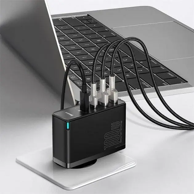 Мережевий зарядний пристрій Baseus GaN2 Pro Quick Charger 2USB + 2Type-C 100W CCGAN2P-L01 Black - фото 3
