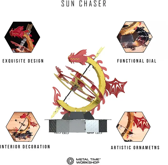 Коллекционная модель Metal Time Sun Chaser Dragon Stand Clock MT025 - фото 3