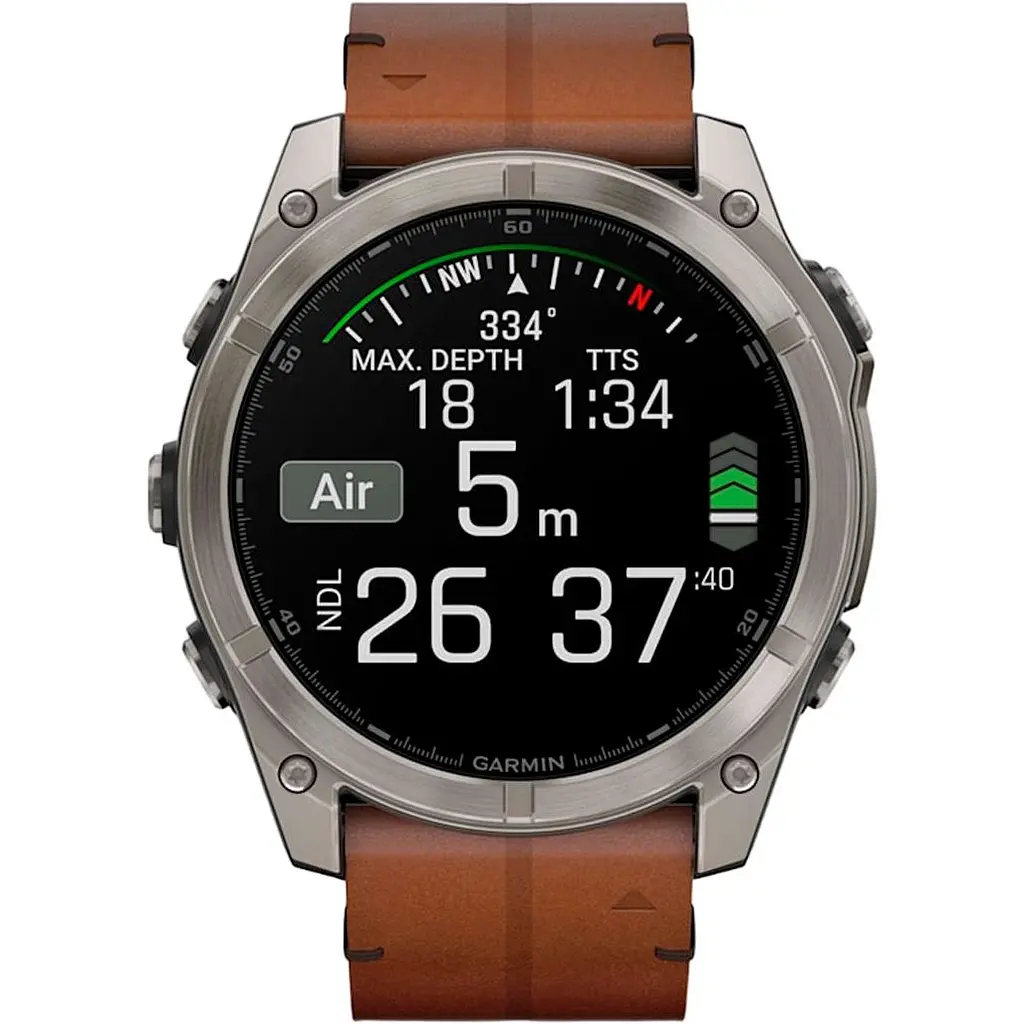 Смарт-годинник Garmin Fenix 8 AMOLED Sapphire 51mm Titanium with Chestnut Leather Band [010-02905-40] [115083] - фото 10