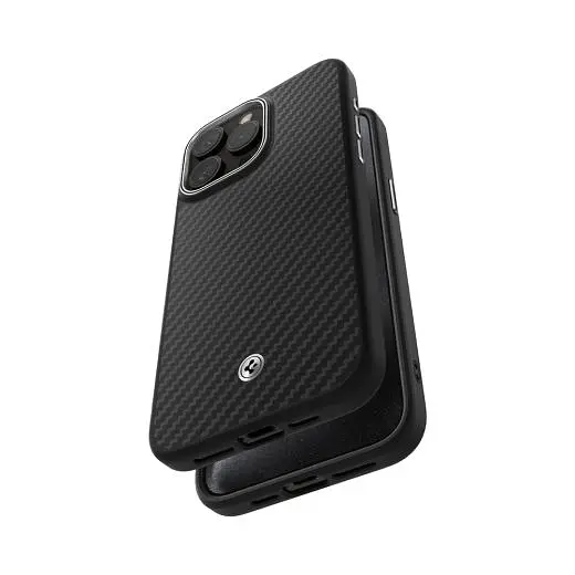 Карбоновий чохол Spigen Enzo Aramid Matte Black для iPhone 15 Pro (ACS07045) - фото 4