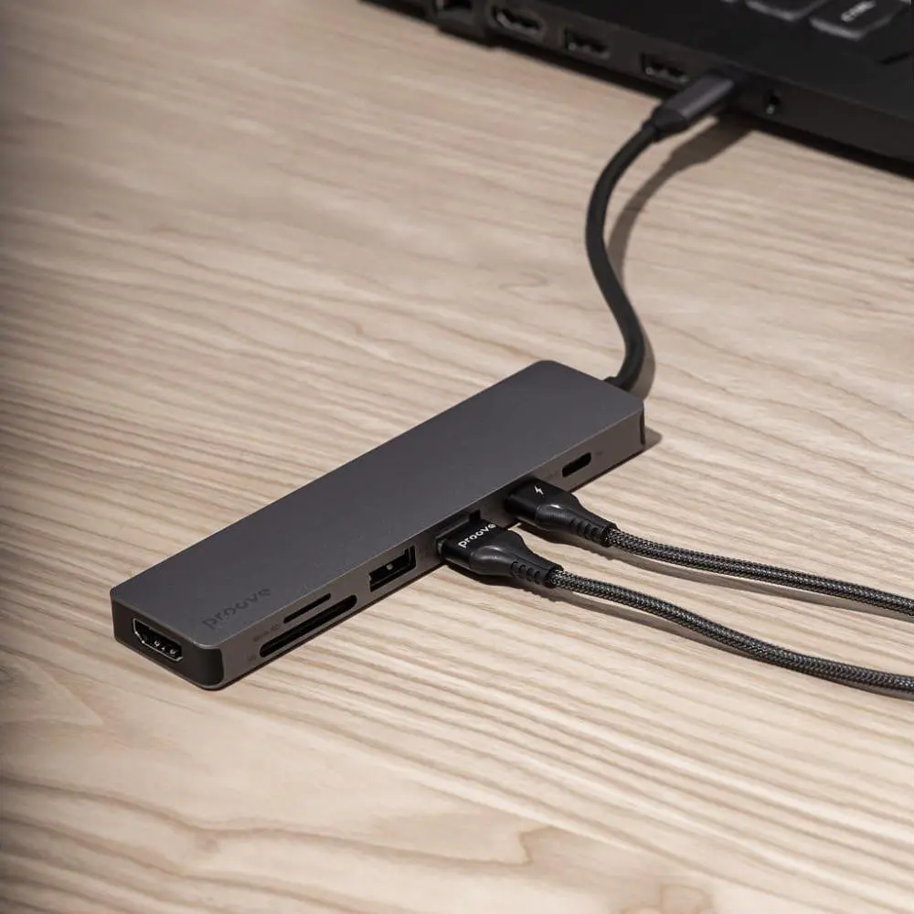 USB-Хаб Proove Type-C-Хаб Iron Link 6 in 1 (2*USB3.0 + SD/TF + RJ45 + HDMI) silver (HBI700010004) - фото 5